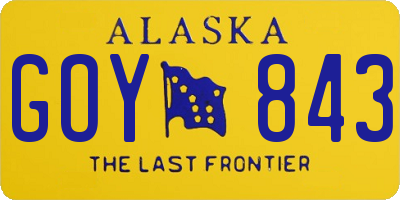 AK license plate GOY843