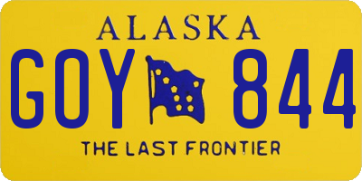 AK license plate GOY844