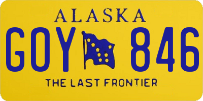 AK license plate GOY846