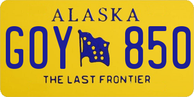 AK license plate GOY850