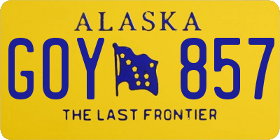 AK license plate GOY857