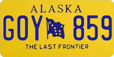 AK license plate GOY859