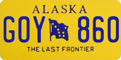 AK license plate GOY860