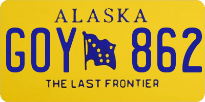 AK license plate GOY862