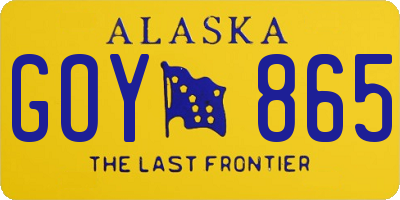 AK license plate GOY865