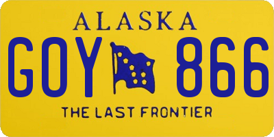AK license plate GOY866