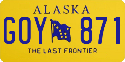 AK license plate GOY871