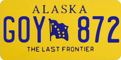 AK license plate GOY872