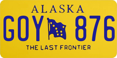 AK license plate GOY876