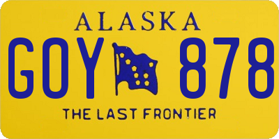AK license plate GOY878