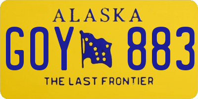 AK license plate GOY883