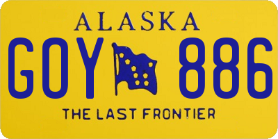 AK license plate GOY886
