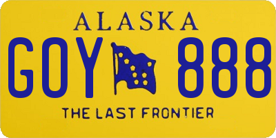 AK license plate GOY888
