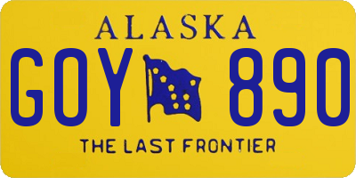 AK license plate GOY890