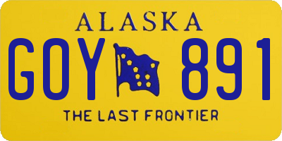 AK license plate GOY891