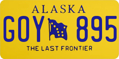 AK license plate GOY895