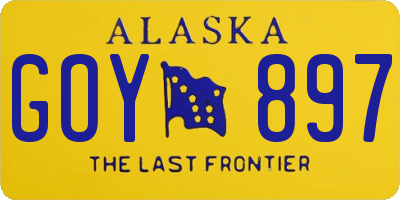 AK license plate GOY897