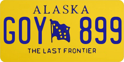 AK license plate GOY899