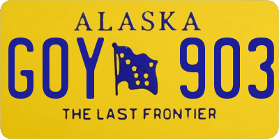 AK license plate GOY903