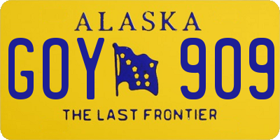 AK license plate GOY909