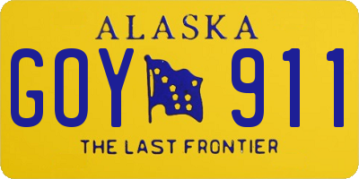 AK license plate GOY911