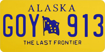 AK license plate GOY913