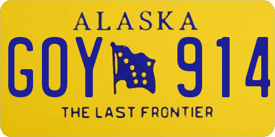 AK license plate GOY914