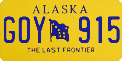 AK license plate GOY915