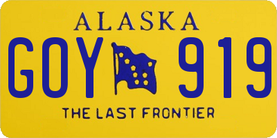 AK license plate GOY919