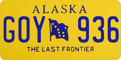 AK license plate GOY936