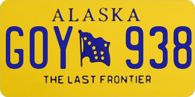 AK license plate GOY938