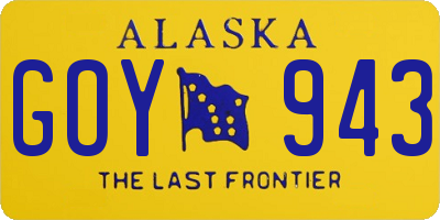 AK license plate GOY943