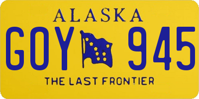 AK license plate GOY945