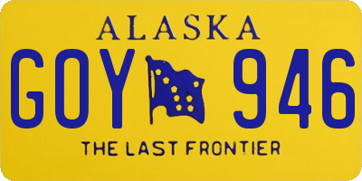 AK license plate GOY946