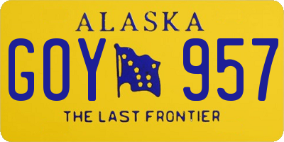 AK license plate GOY957