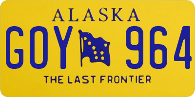 AK license plate GOY964