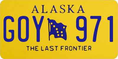AK license plate GOY971