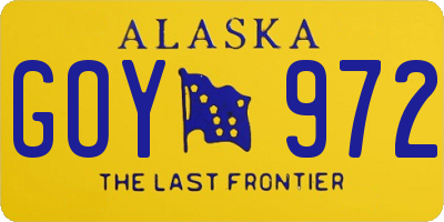 AK license plate GOY972