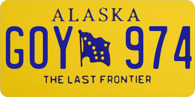 AK license plate GOY974