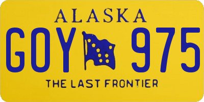 AK license plate GOY975