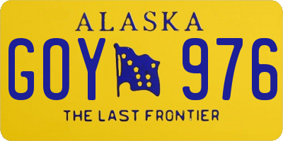 AK license plate GOY976