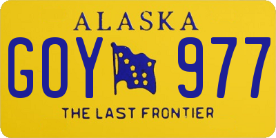 AK license plate GOY977