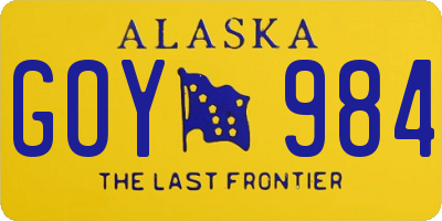AK license plate GOY984
