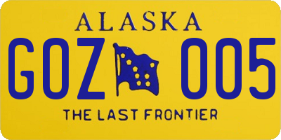 AK license plate GOZ005