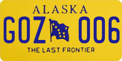 AK license plate GOZ006