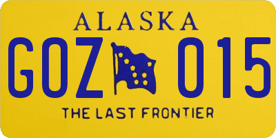 AK license plate GOZ015