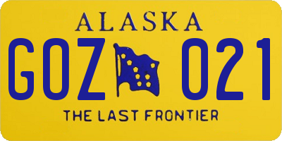 AK license plate GOZ021