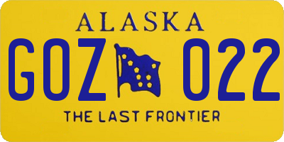 AK license plate GOZ022