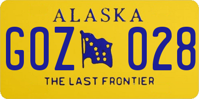 AK license plate GOZ028