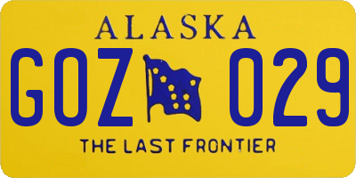 AK license plate GOZ029